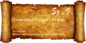Szentgyörgyi Irina névjegykártya